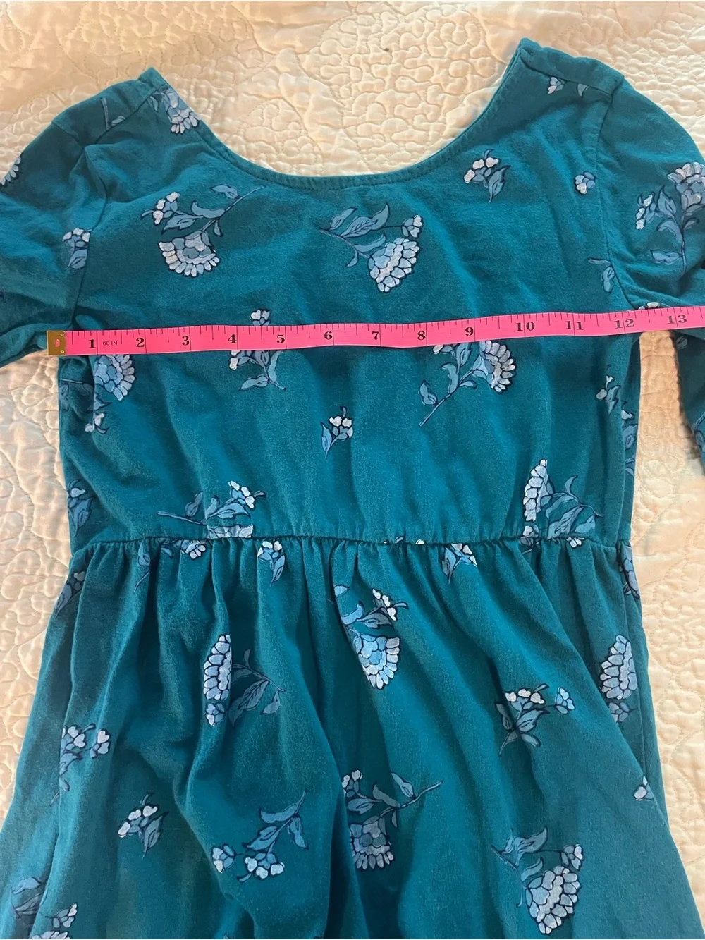Old Navy Teal Floral Knit Dress